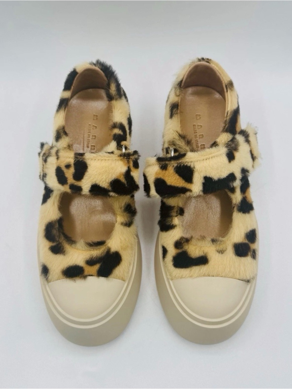 MARNI Women’s Leopard Print Mary Jane Sneaker with Platform Sole. Size EU 39 NEW